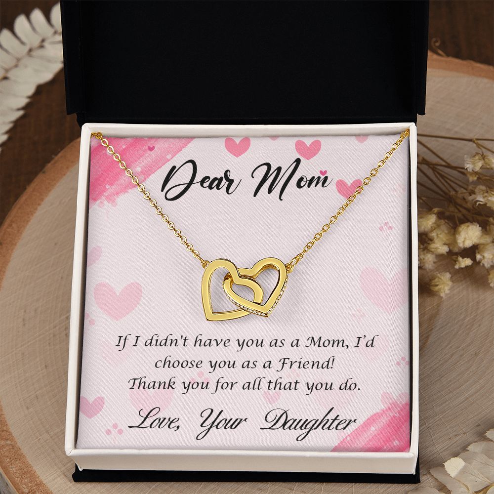To My Mom Necklace, Gift For Mom, Mother's Day Gift from Daughter, Mom Jewelry Gift for Mothers Day, Birthday Gift for Mother, Moms Gift from Daughter Son, Necklace for Mom Mother 10 Interlocking Hearts Necklace