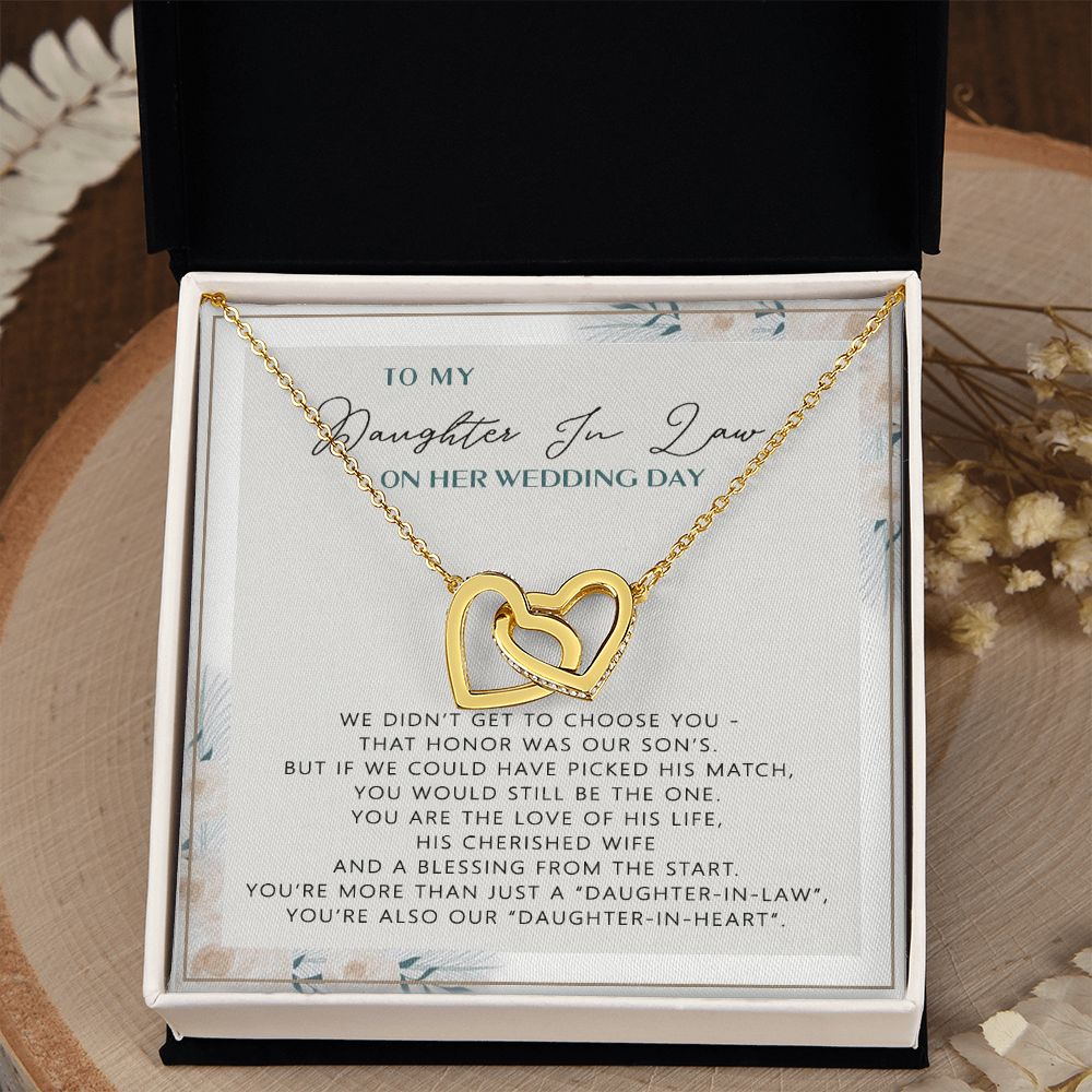 Wedding Gift From mother On Wedding Day To My Daughter-in-law Wedding Day Interlocking Hearts Necklace