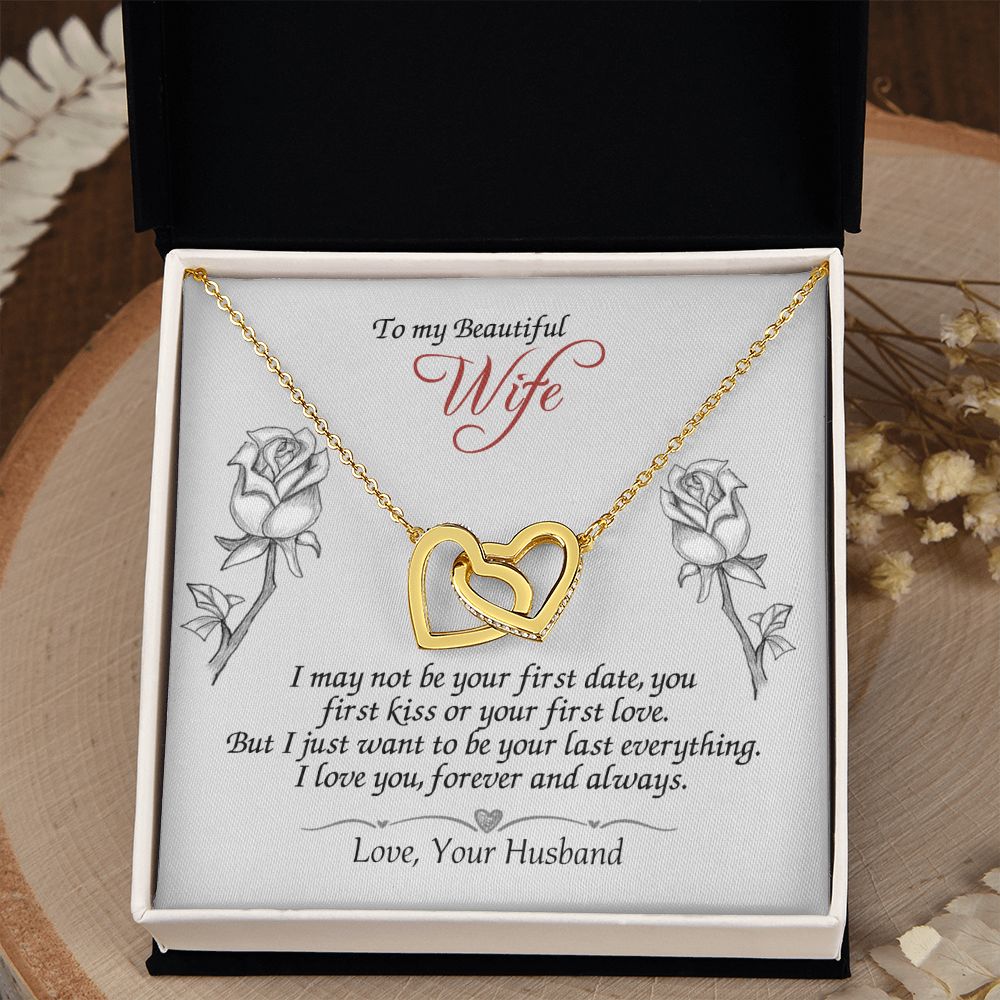 To My Beautiful Wife Necklace, Wedding Anniversary Jewelry For Women, Necklace For Wife from Husband, Gifts For Wife Birthday Gifts Necklace, Jewelry With Message Card In A Gift Box