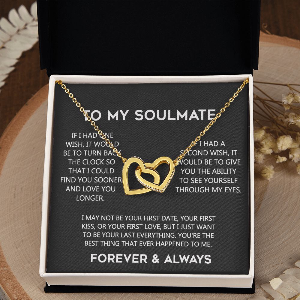 To My Soulmate Eternal Hope Necklace  Wife Soulmate Valentines Day Gift for Her 175144059615 Interlocking Hearts Necklace