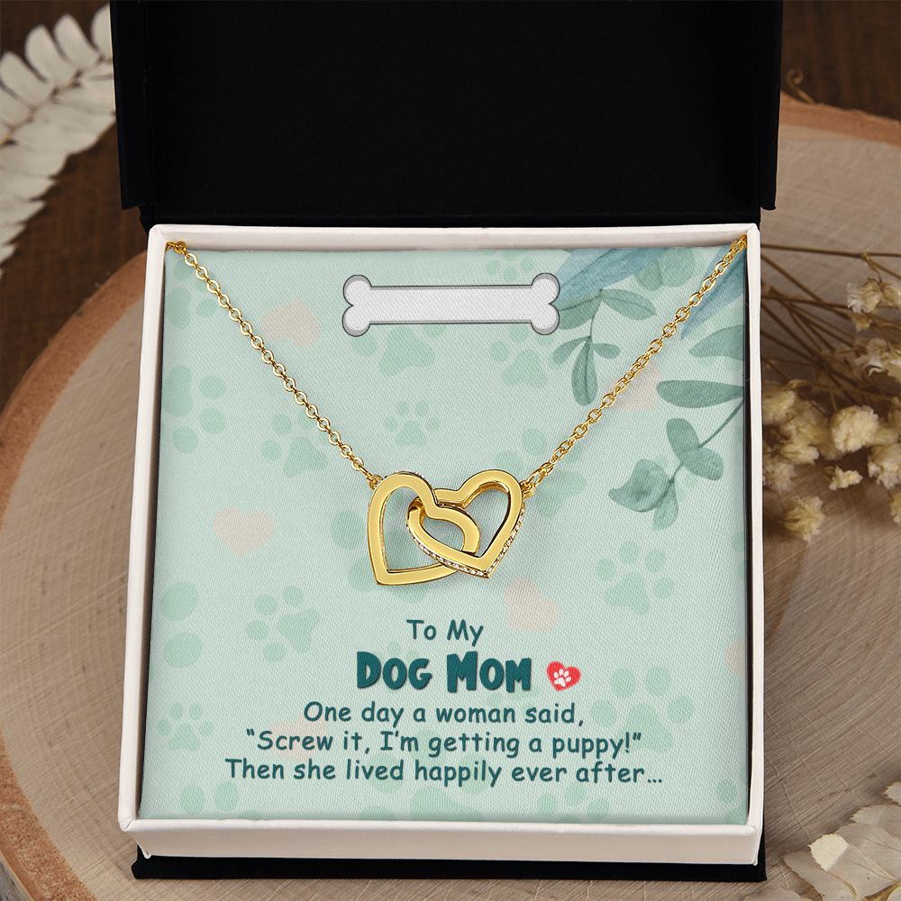 Love Knot Necklace, Dog Mom Gift For Mother's Day, Dog Mom Necklace For Women, Dog Mama Sentimental Gift, Dog Lover Gifts For Her, Unique1 Interlocking Hearts Necklace