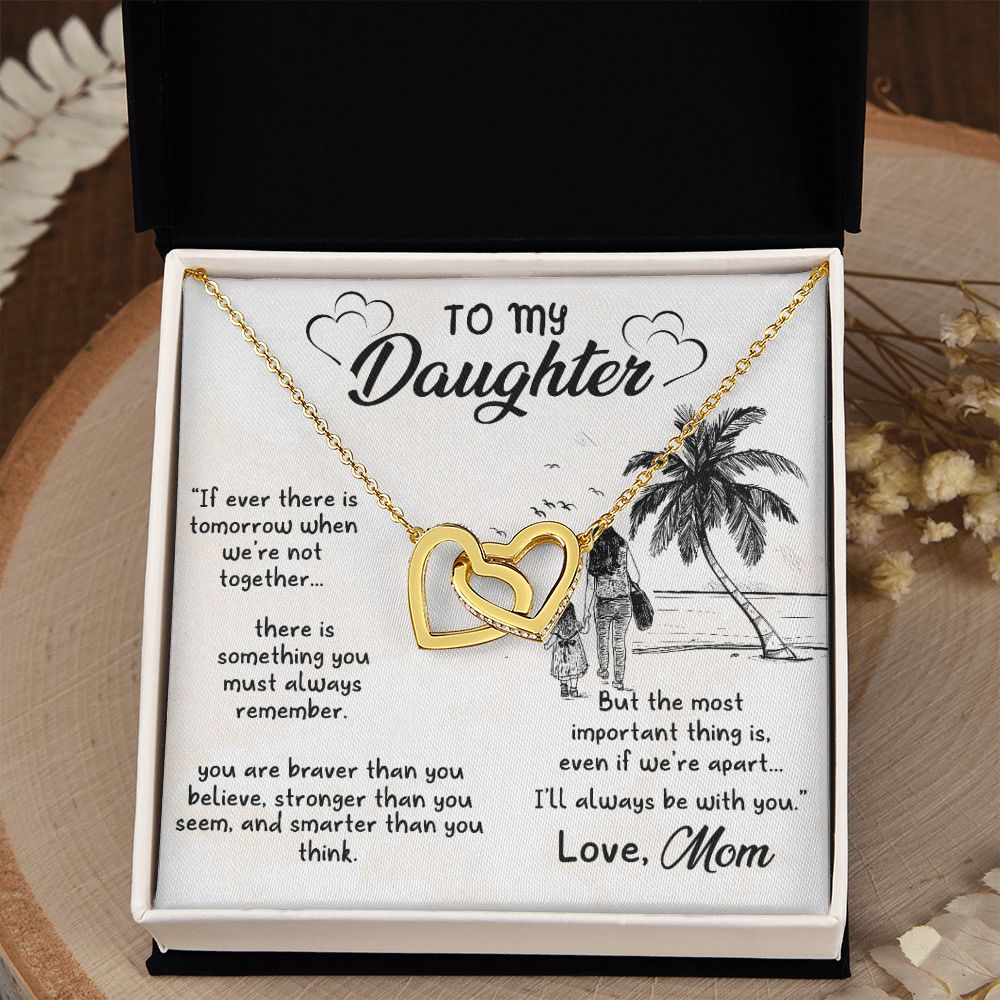 To My Daughter Sunset Necklace Pendant Gift From Mom Necklace The Most Important With Message Card Gift Box Gift For To Daughter, Daughter In Law On Birthday Anniversary Interlocking Hearts Necklace