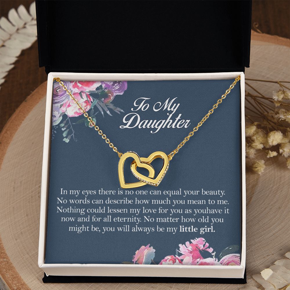 Mother Daughter Gift Ideas, To My Daughter Gift Necklace from Mom, Jewelry Pendant Present for Daughter, Birthday Christmas Gift Graduation Gifts for Daughters, Mother and Daughter Necklace 2139 Interlocking Hearts Necklace