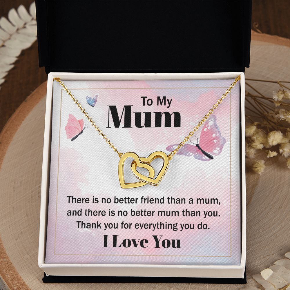 Mom Necklace Gifts for Mom from Daughter to Mom Gifts for Mothers Day from Daughter, To My Mom Necklace from Daughter to Mom Birthday Gifts Necklace with Message Card and Gift Box19 Interlocking Hearts Necklace