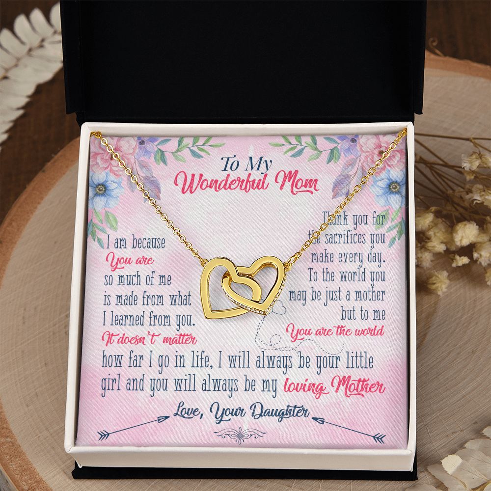 To My Wonderful Mom Necklace Pendant Gift From Daughter Necklace Gift For To Mom Happy Mother's Day Mother In Law Gift On Birthday Anniversary Gift 30821 Interlocking Hearts Necklace