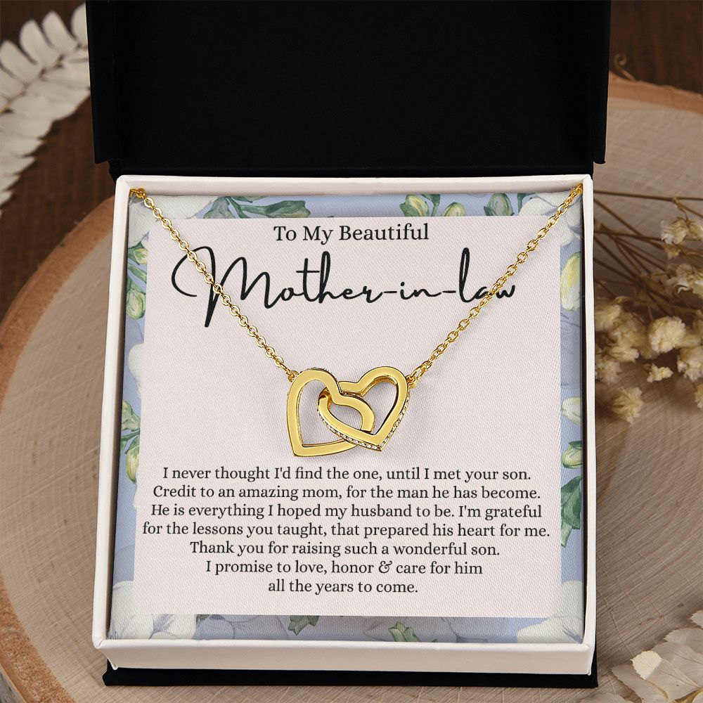 Mother in Law Necklace, Jewelry for Women, Future Mother in Law Gifts from Daughter in Law, Mother of Bride Gifts For Mother in Law, Birthday Gifts For Mother In Law From Daughter In Law Interlocking Hearts Necklace