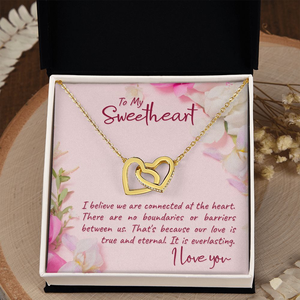 To My Wife Necklace from Husband, Personalized Necklace for Women, Luxury Necklace for Wife from Man Men, Wedding Anniversary Present For Wife, Beautiful Wife Jewelry Christmas Birthday Gift For Wife19 Interlocking Hearts Necklace