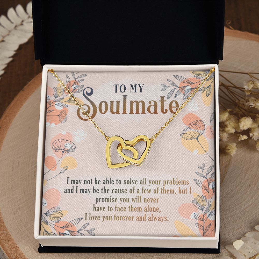 To My Soulmate Necklace for Women Birthday Christmas Jewelry Gifts For My Wife with Message Card Box Personalized Gift Present Pendant for Future Wife Soulmate Girlfriend Love 8 Interlocking Hearts Necklace