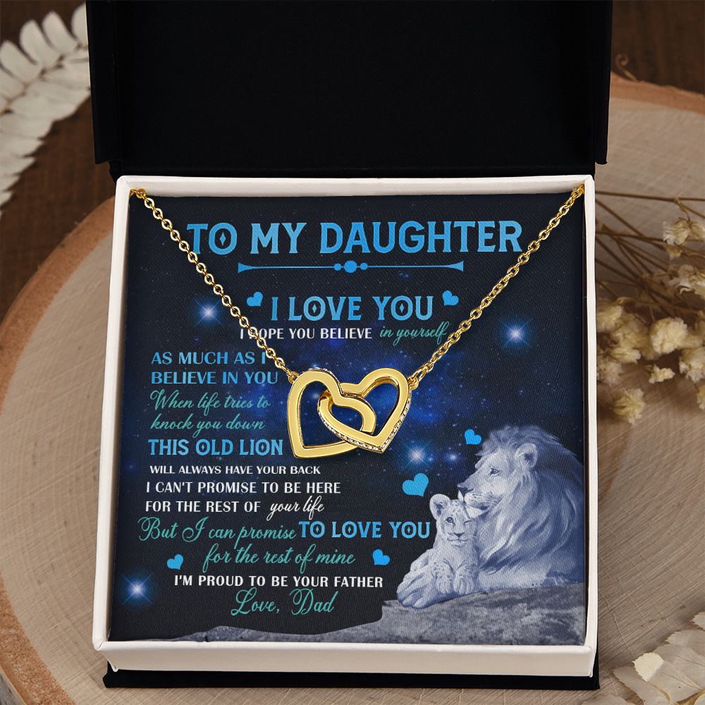 Dad To Daughter Necklace Jewelry Gift for Daughter from Dad Father Daughter Gift 175009114907 Interlocking Hearts Necklace