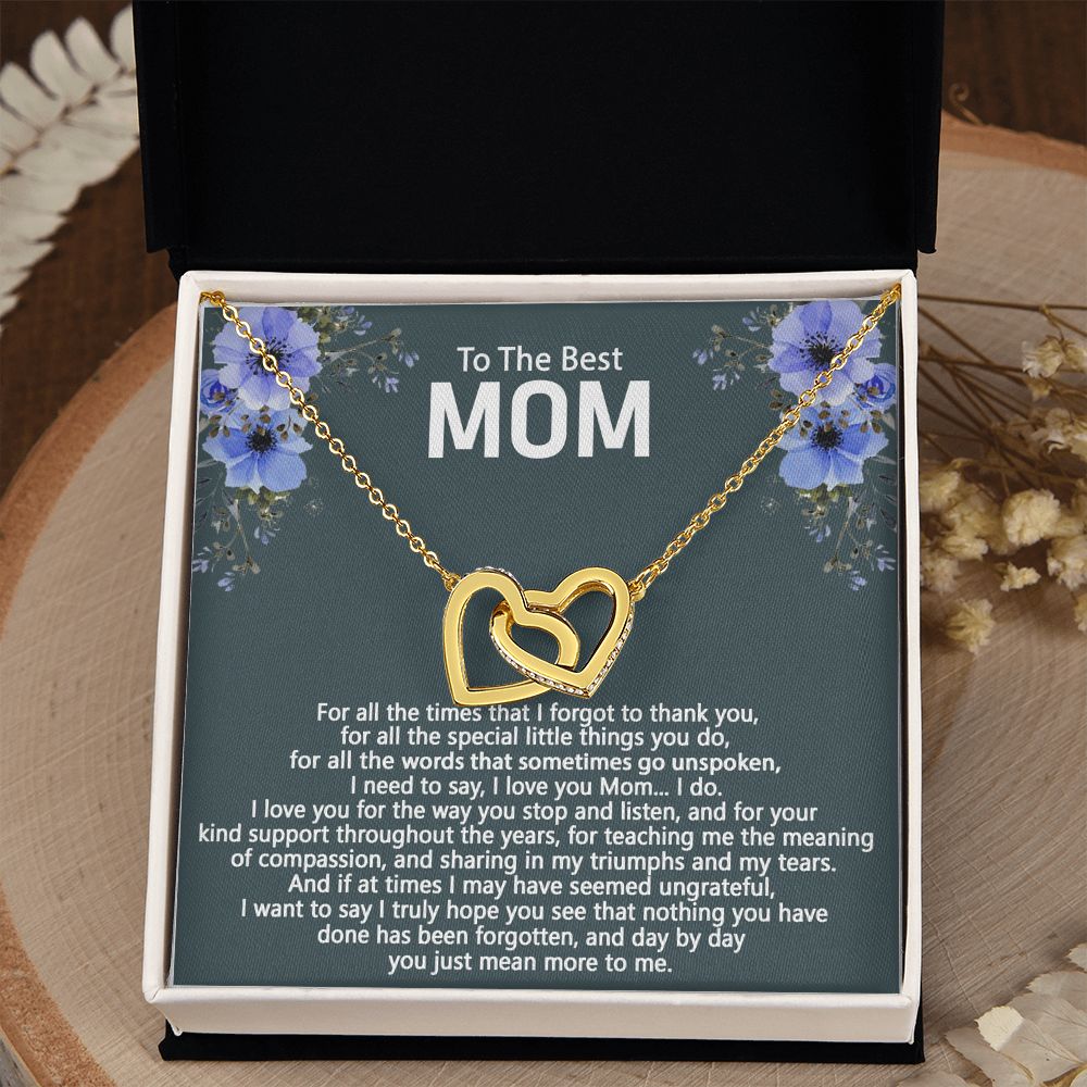 To The Best Mom Love Knot Necklace Gift For Mom On Mother's Day Interlocking Hearts Necklace