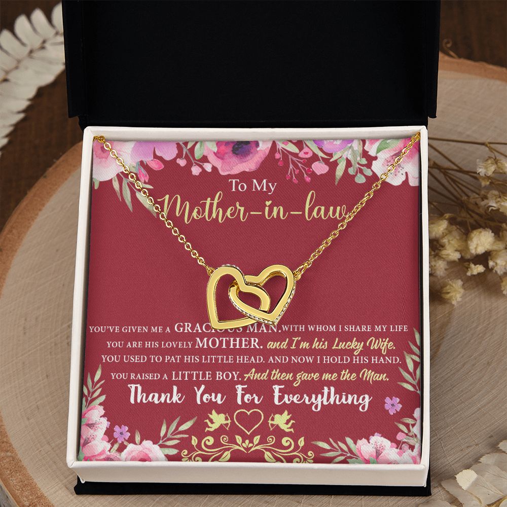 Mother in Law Necklace, Jewelry for Women, Future Mother in Law Gifts from Daughter in Law, Mother of Bride Gifts For Mother in Law, Birthday Gifts For Mother In Law From Daughter In Law7 Interlocking Hearts Necklace