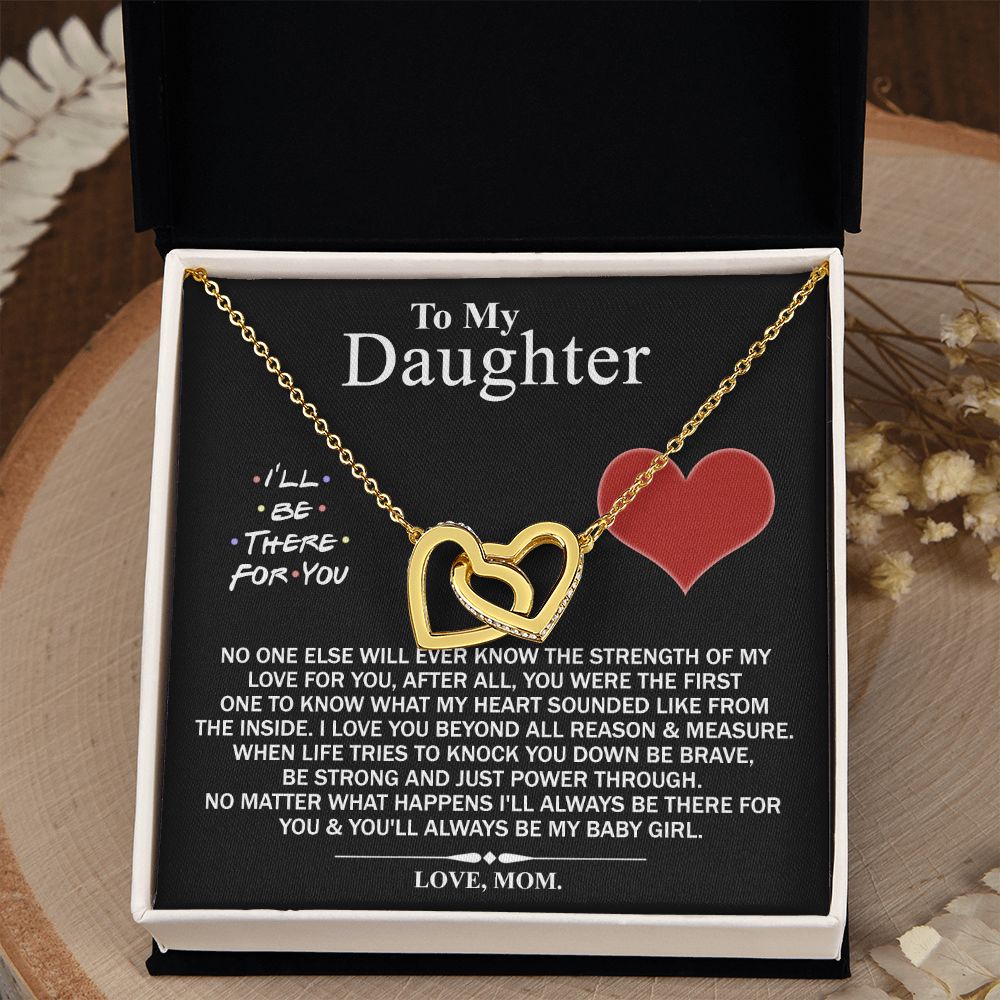 Mother Daughter Gift Ideas, To My Daughter Gift Necklace from Mom, Jewelry Pendant Present for Daughter, Birthday Christmas Gift Graduation Gifts for Daughters, Mother and Daughter Necklace 2138 Interlocking Hearts Necklace