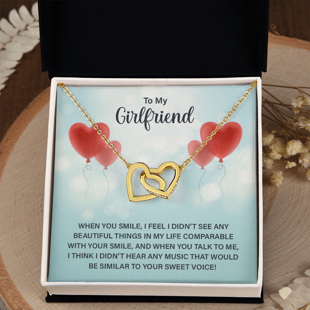 To My Girlfriend Necklace from Boyfriend To My Future Wife Necklace Jewelry For Girlfriend Gift For Girlfriend Gift for Her Romantic Birthday Valentines Day Gift For Girlfriend Gifts Necklaces Interlocking Hearts Necklace