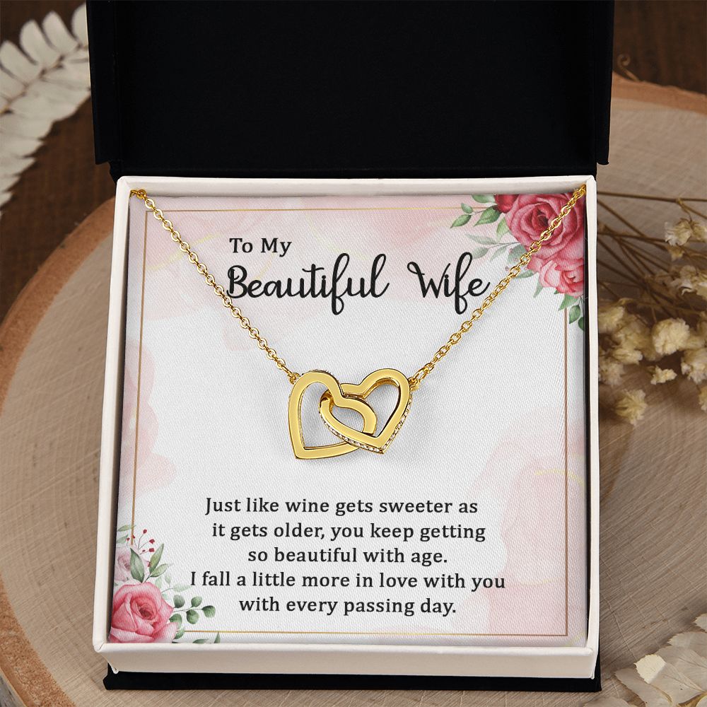 To My Beautiful Wife Necklace, Wedding Anniversary Jewelry For Women, Necklace For Wife from Husband, Gifts For Wife Birthday Gifts Necklace, Jewelry With Message Card In A Gift Box