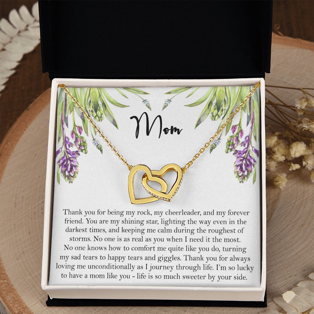 To My Mom Necklace, Gift For Mom, Mother's Day Gift from Daughter, Mom Jewelry Gift for Mothers Day, Birthday Gift for Mother, Moms Gift from Daughter Son, Necklace for Mom Mother 6 Interlocking Hearts Necklace