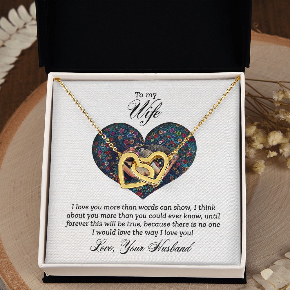 Birthday Gifts For Wife, Necklace Gifts For Wife From Husband, To My Wife Jewelry For Women , To My Wife Necklace  from Husband Wedding Anniversary Present For Wife, Beautiful Wife Jewelry Christmas23 Interlocking Hearts Necklace