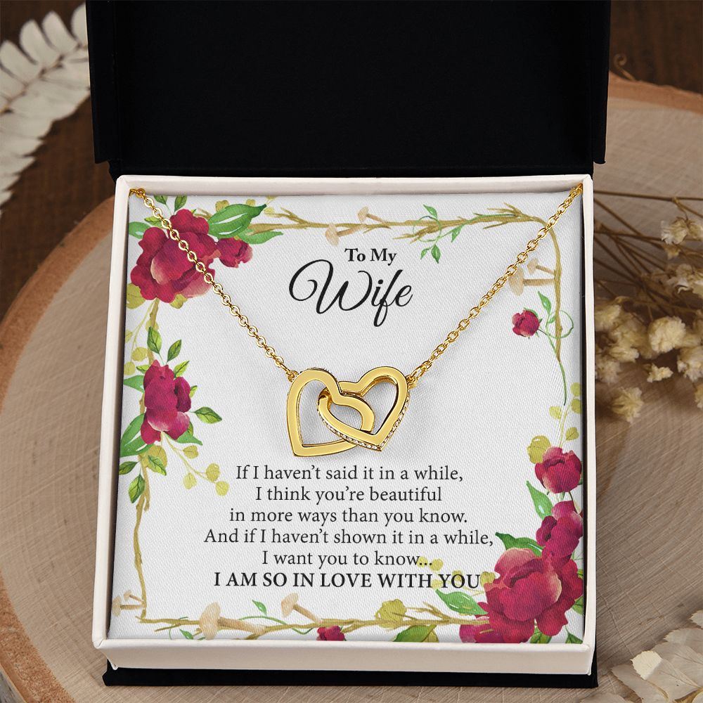 Birthday Gifts For Wife, Necklace Gifts For Wife From Husband, To My Wife Jewelry For Women , To My Wife Necklace  from Husband Wedding Anniversary Present For Wife, Beautiful Wife Jewelry Christmas19 Interlocking Hearts Necklace