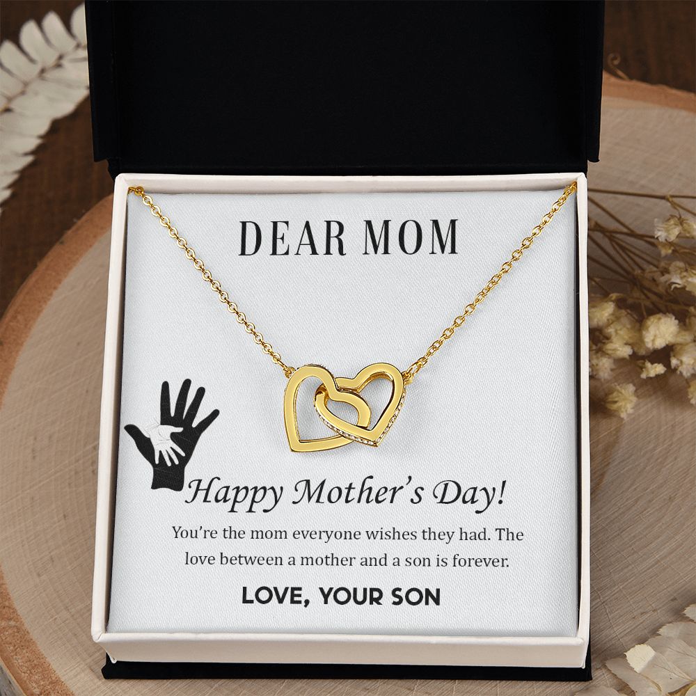 2Mom Necklace Gifts for Mom from Daughter to Mom Gifts for Mothers Day from Daughter, To My Mom Necklace from Daughter to Mom Birthday Gifts Necklace with Message Card and Gift Box2228 Interlocking Hearts Necklace