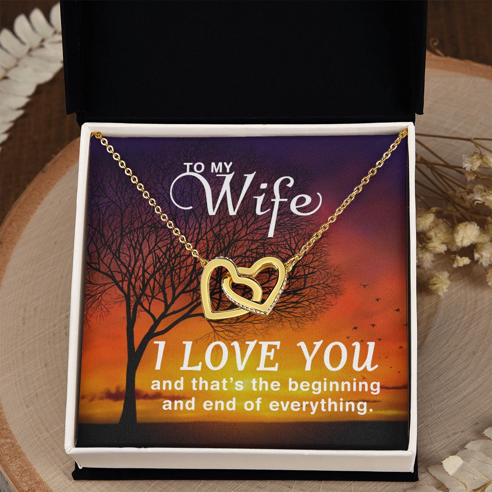 Birthday Gifts For Wife, Necklace Gifts For Wife From Husband, To My Wife Jewelry For Women , To My Wife Necklace  from Husband Wedding Anniversary Present For Wife, Beautiful Wife Jewelry Christmas14 Interlocking Hearts Necklace