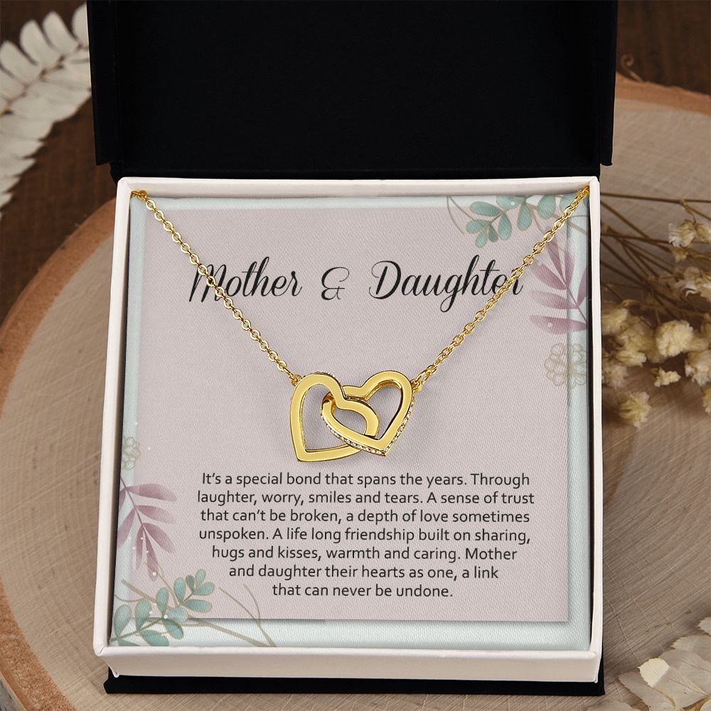 Mom Necklace Gifts for Mom from Daughter to Mom Gifts for Mothers Day from Daughter, To My Mom Necklace from Daughter to Mom Birthday Gifts Necklace with Message Card and Gift Box2245 Interlocking Hearts Necklace