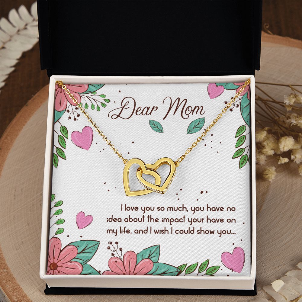 To My Dear Mom Necklace Pendant Gift From Daughter Or Son Necklace For To Mommy, Mother, Mother In Law Gift On Birthday, Anniversary Holiday Gift 30821 Interlocking Hearts Necklace
