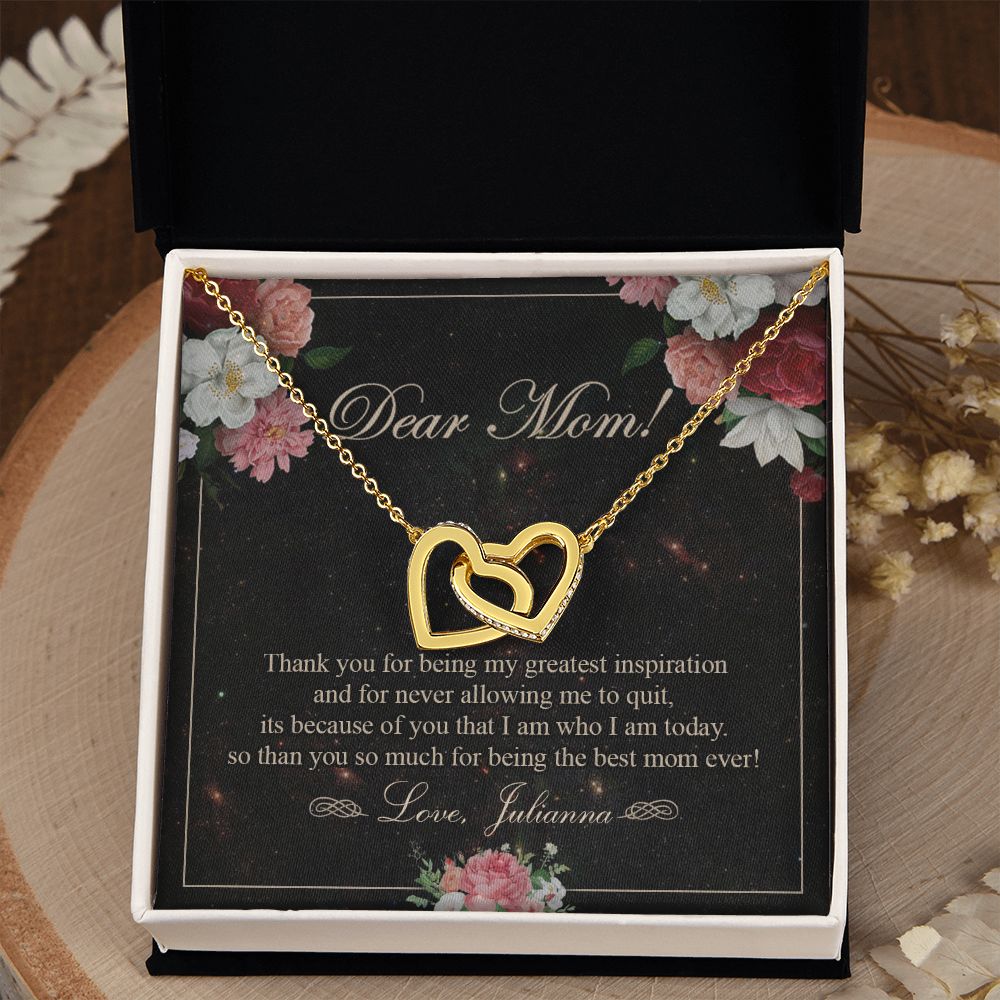 To My Mom Necklace, Gift For Mom On Mother's Day Thank You Mom Gifts From Kids Mom Julianna Interlocking Hearts Necklace
