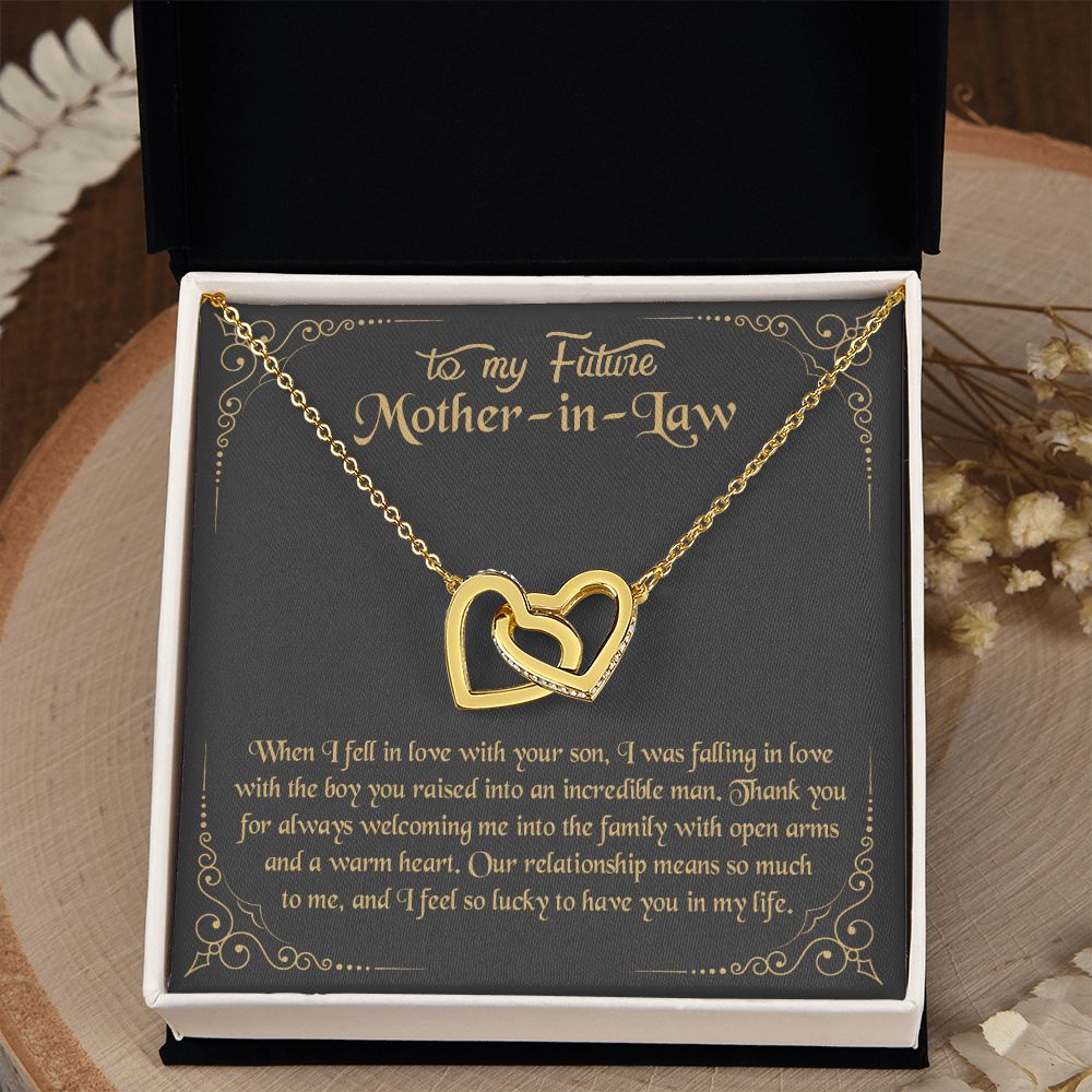 Mother in Law Necklace, Jewelry for Women, Future Mother in Law Gifts from Daughter in Law, Mother of Bride Gifts For Mother in Law, Birthday Gifts For Mother In Law From Daughter In Law10 Interlocking Hearts Necklace
