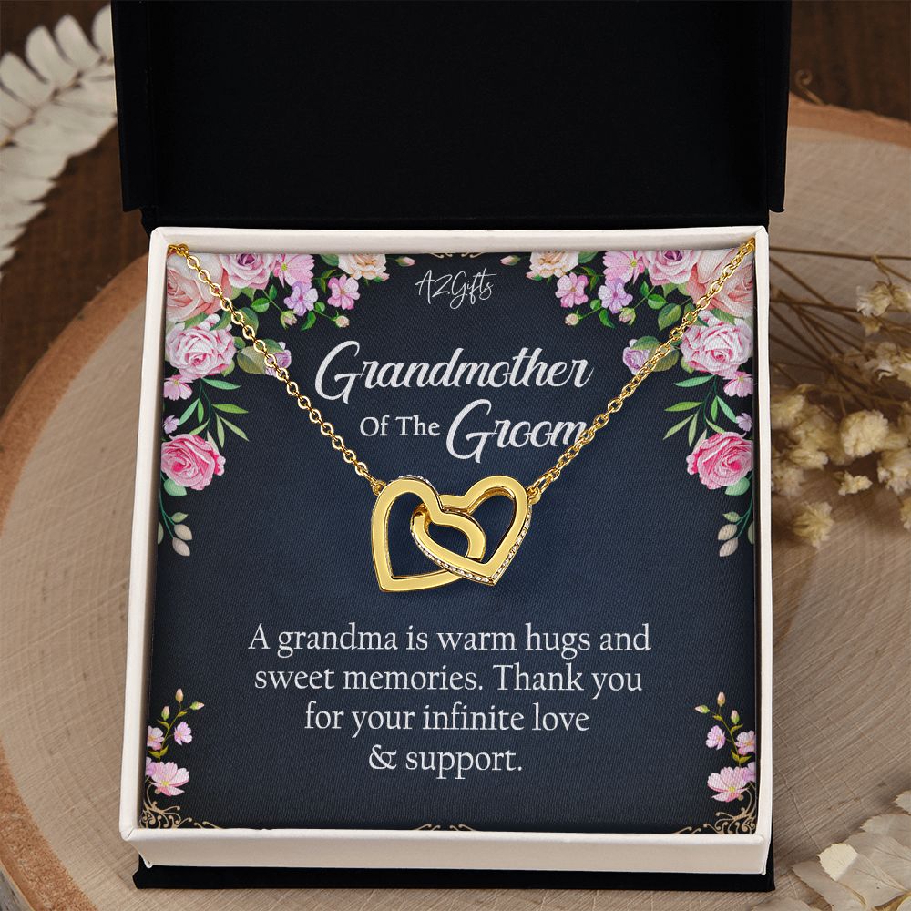 To My Grandmother Necklace, Gift for Grandmother Necklace, Mothers Day Gift For Grandma Nana, Grandma Jewelry From Grandchildren GrandKids , Jewelry Box Gift For Grandma Grandmother2 Interlocking Hearts Necklace