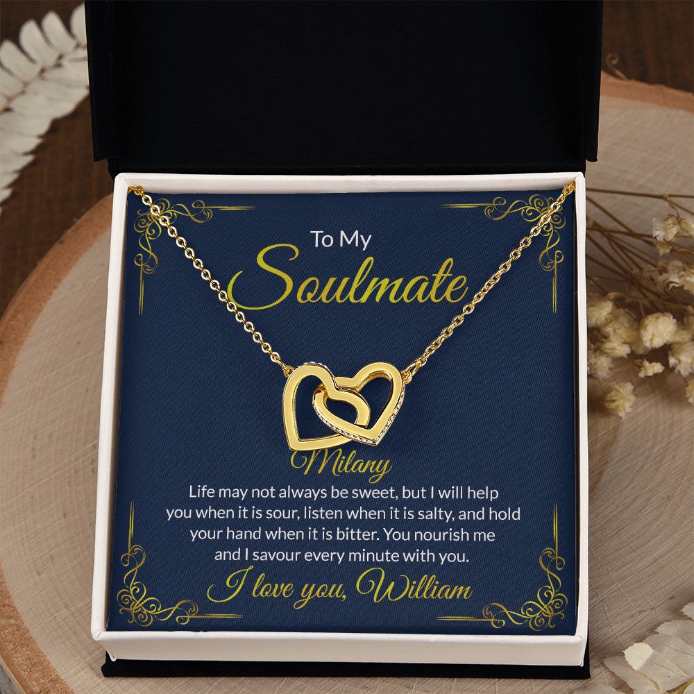 Soulmate Necklace Gift For Her, To My Soulmate Necklace, Love Necklace Gifts For Her, Soulmate Gift, Soulmate Jewelry, Jewelry Gift Her Interlocking Hearts Necklace