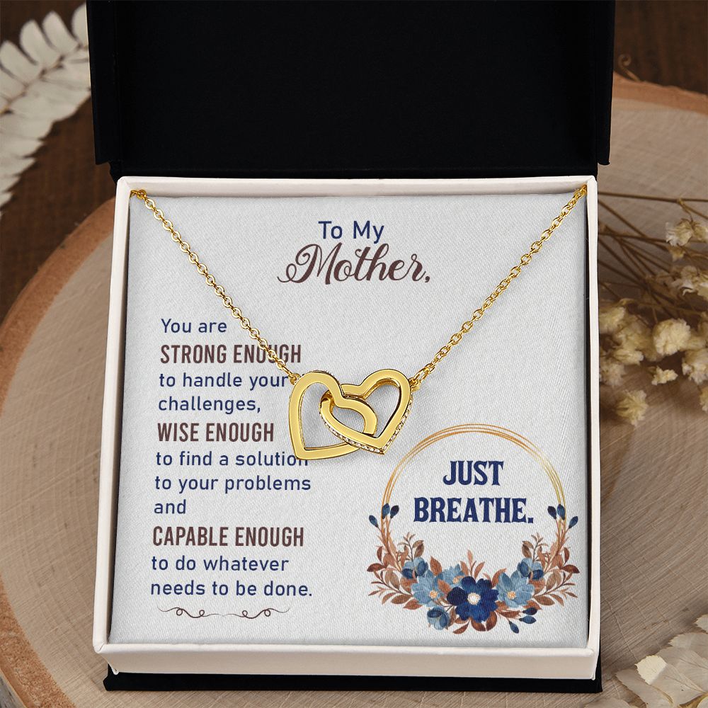 To My Mother Necklace Pendant Gift From Daughter In Law Necklace Strong Enough Gift For To Mom Happy Mother's Day Mother In Law Gift On Birthday Anniversary Gift 30821 Interlocking Hearts Necklace