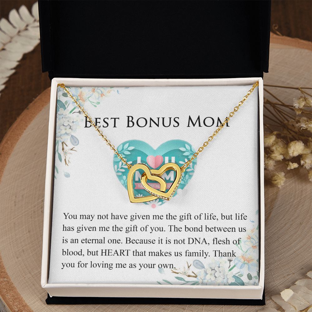 Mother Daughter Necklace as Daughter Gift from Mom, Mom Necklace as Christmas Gift for Mom from Son, Birthday Gift for Mother in Law Necklace, Bonus Mom Gifts for Step Mom Necklace Interlocking Hearts Necklace