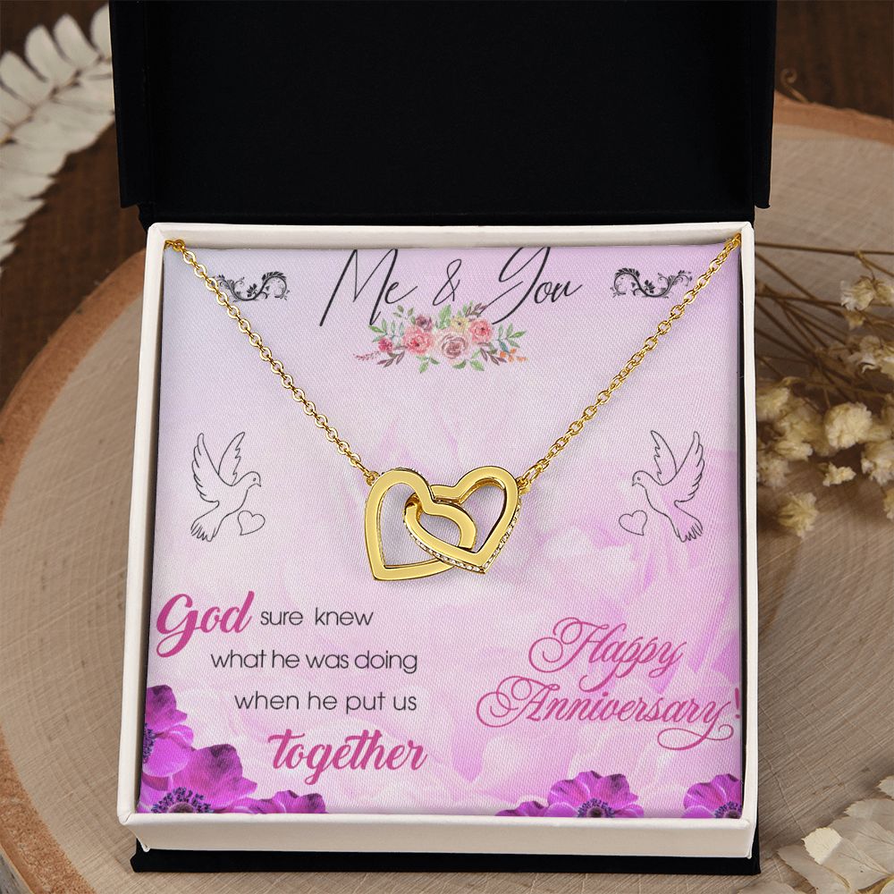 To My Wife Necklace, Wedding Anniversary Jewelry For Women, Necklace For Wife from Husband, Gift For Wife Birthday Gifts From Husband Necklace, Jewelry With Message Card In A Gift Box8 Interlocking Hearts Necklace