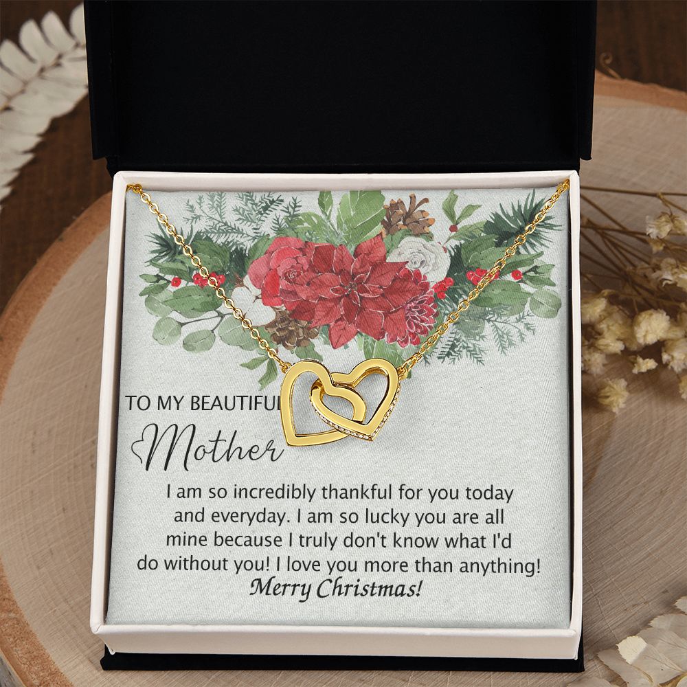 To My Mother Necklace from Daughter Pendant for Mom Christmas Pendant Inspirational Gift from Son to Mom Personalized Necklace Gift for Mother Fiance Christmas Present from Child 301 Interlocking Hearts Necklace