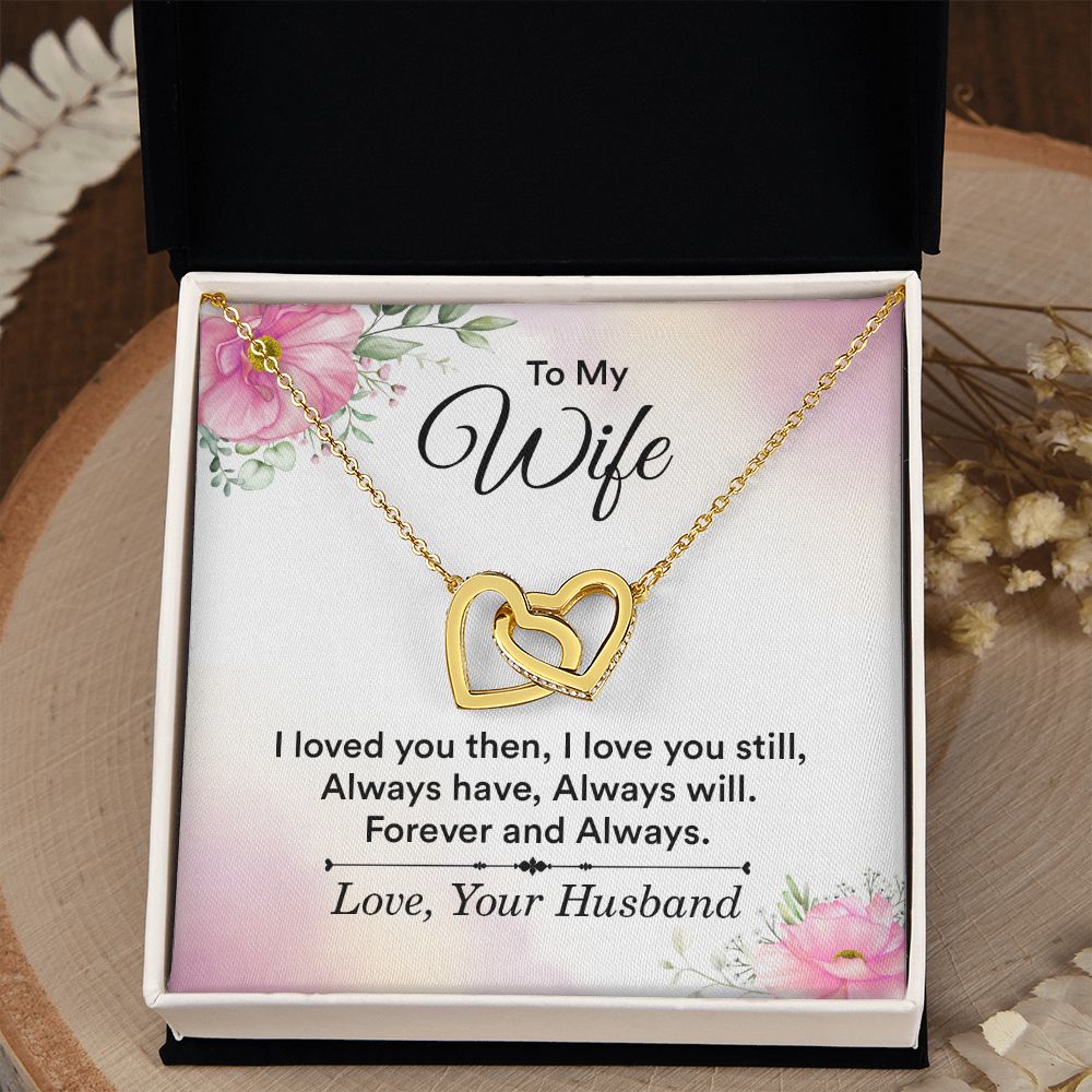 Birthday Gifts For Wife, Necklace Gifts For Wife From Husband, To My Wife Jewelry For Women , To My Wife Necklace  from Husband Wedding Anniversary Present For Wife, Beautiful Wife Jewelry Christmas27 Interlocking Hearts Necklace