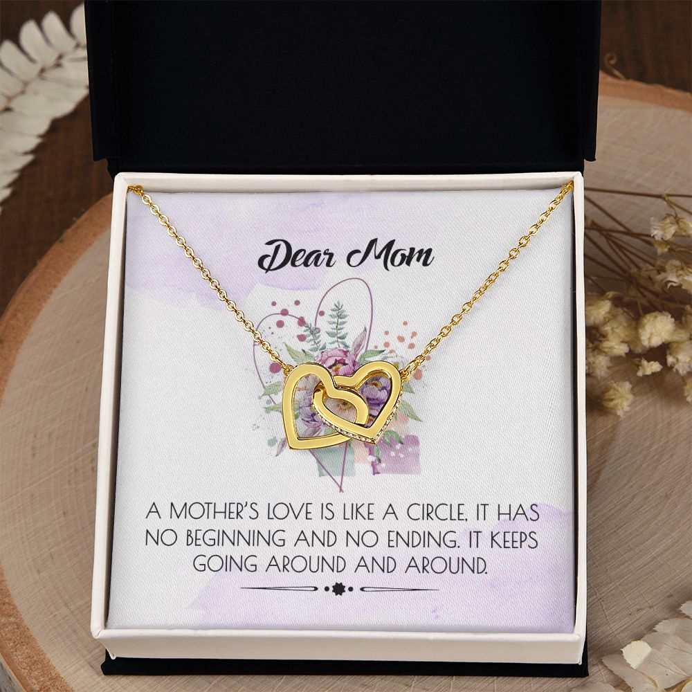 To My Mom Necklace Pendant Gift From Daughter Or Son Happy Mother's Day Gift For Mom Birthday, Anniversary Interlocking Hearts Necklace