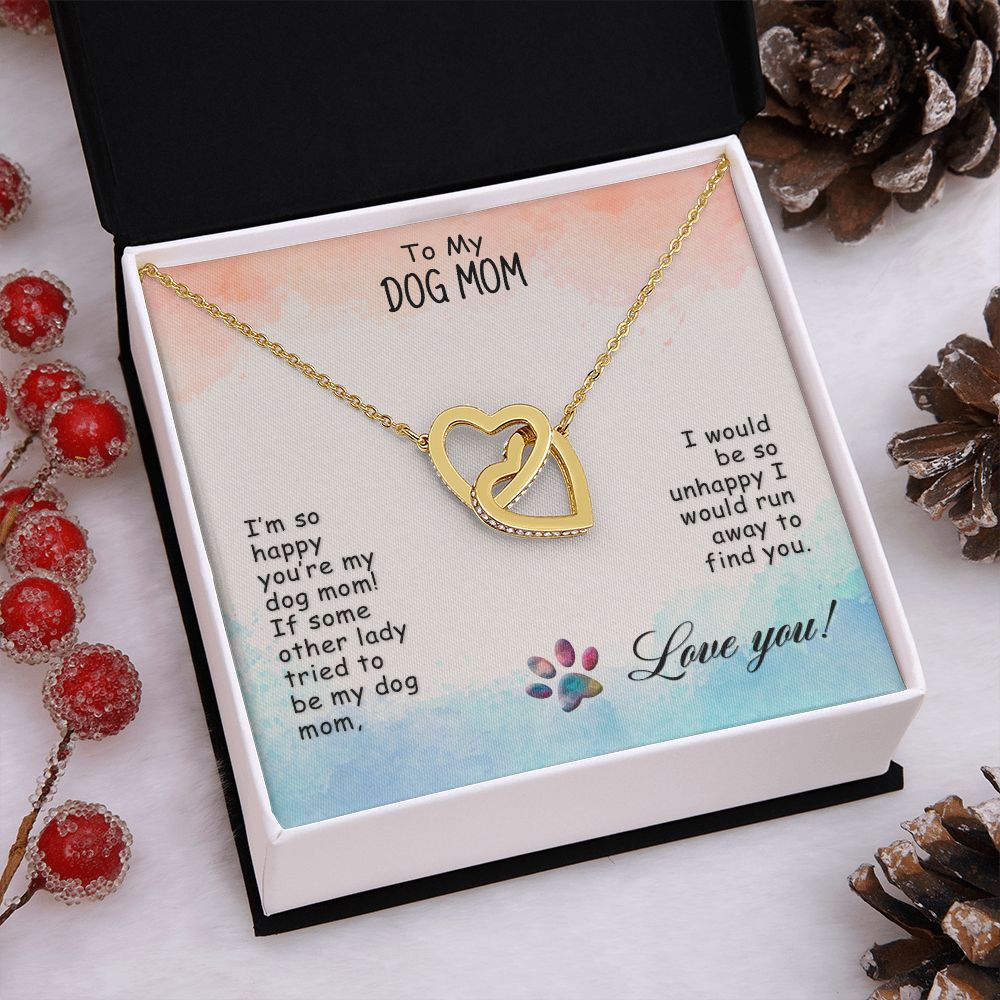 Love Knot Necklace, Dog Mom Gift For Mother's Day, Dog Mom Necklace For Women, Dog Mama Sentimental Gift, Dog Lover Gifts For Her, Unique2 Interlocking Hearts Necklace