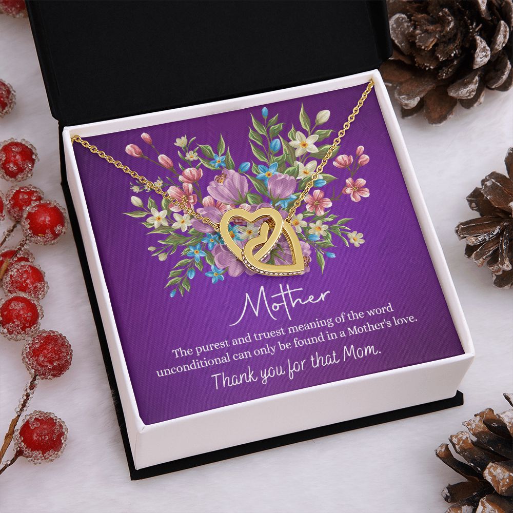 Happy Mother's Day Gift for Mom from Daughter Message Card Necklace Gift Idea Mother Jewelry Mom Necklace from Daughter To My Mom Love Knot Necklace Pendant Interlocking Hearts Necklace