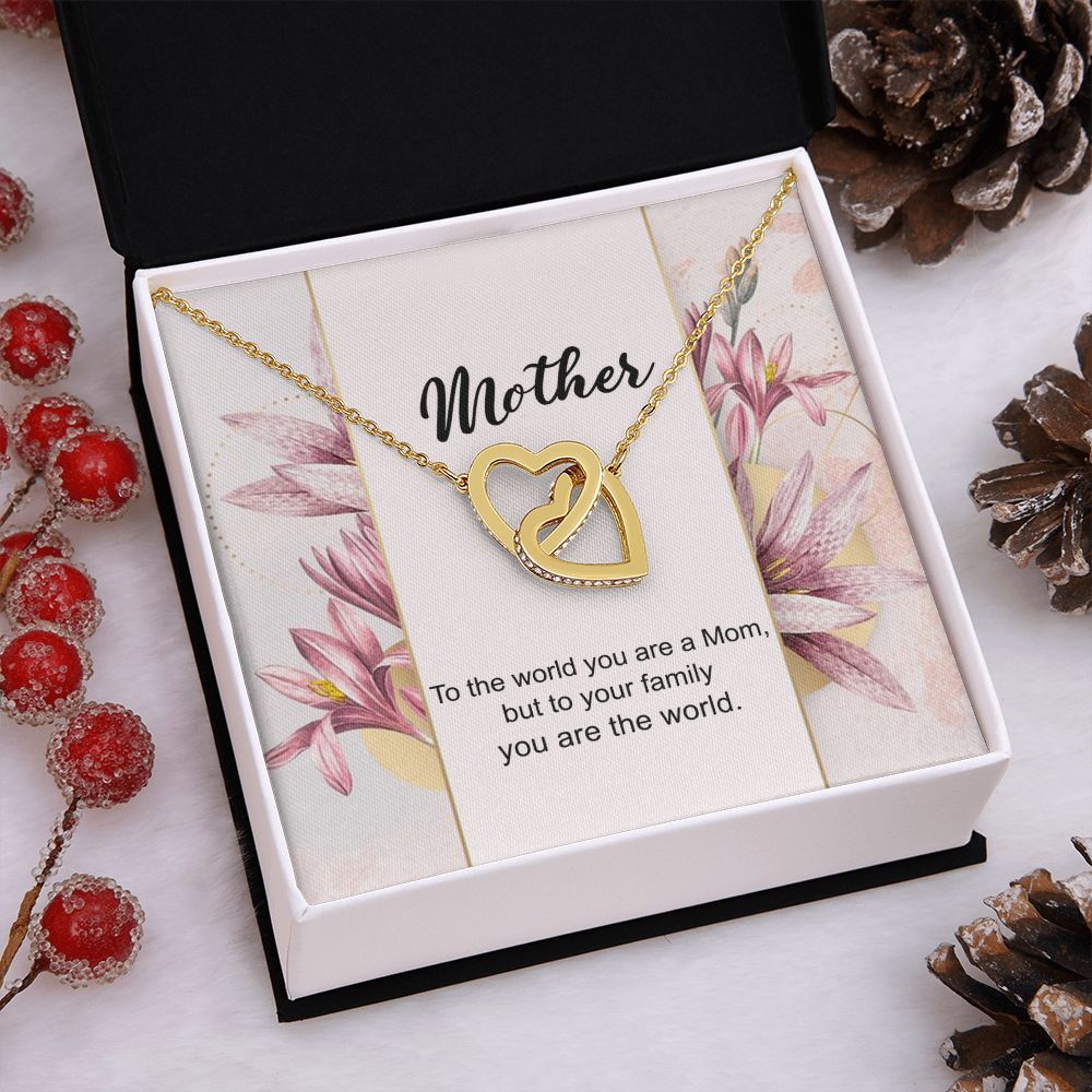 Mom Necklace Gifts for Mom from Daughter to Mom Gifts for Mothers Day from Daughter, To My Mom Necklace from Daughter to Mom Birthday Gifts Necklace with Message Card and Gift Box7 Interlocking Hearts Necklace