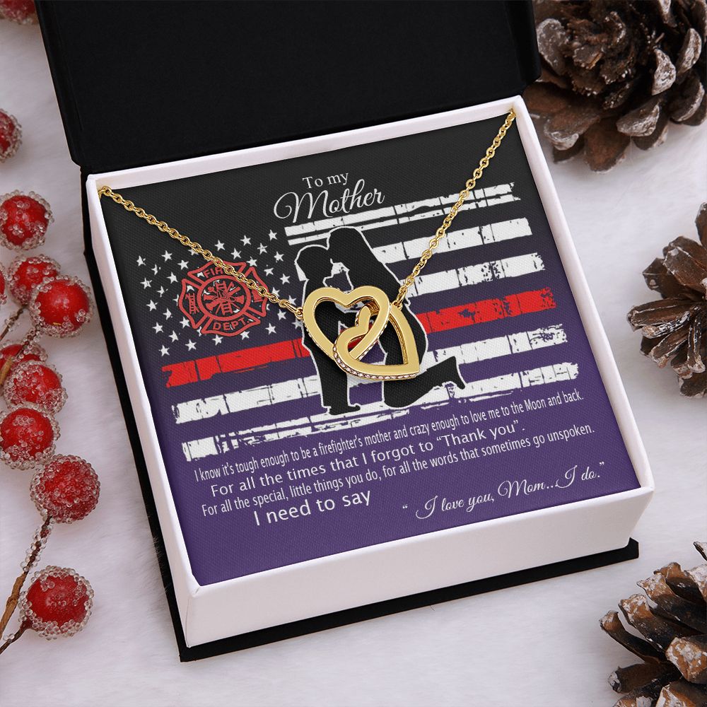 Mom Necklace Gifts for Mom from Daughter to Mom Gifts for Mothers Day from Daughter, To My Mom Necklace from Daughter to Mom Birthday Gifts Necklace with Message Card and Gift Box2233 Interlocking Hearts Necklace