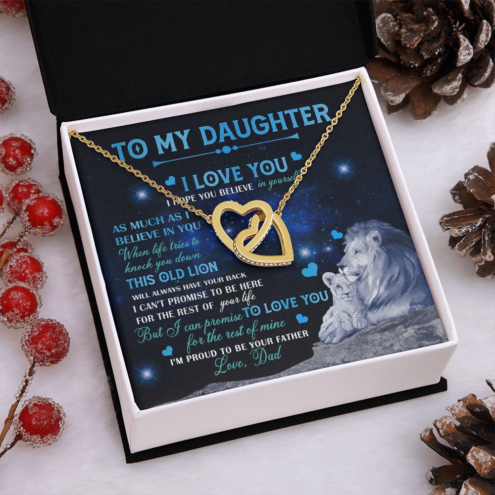 Dad To Daughter Necklace Jewelry Gift for Daughter from Dad Father Daughter Gift 175009114907 Interlocking Hearts Necklace