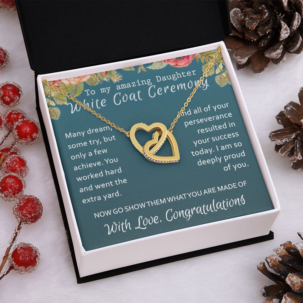 White Coat Ceremony Gift Necklace Medical School Graduation Student Ceremony New Doctor Graduation Gift For Doctor Residency Gifts Necklace For Girl, Pendant For for Her Daughter Sister Interlocking Hearts Necklace