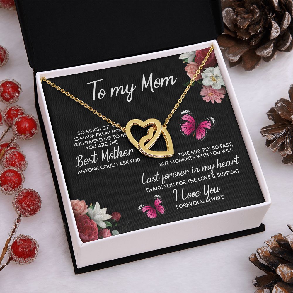 To My Mom Necklace, Gift For Mom, Mother's Day Gift from Daughter, Mom Jewelry Gift for Mothers Day, Birthday Gift for Mother, Moms Gift from Daughter Son, Necklace for Mom Mother 13 Interlocking Hearts Necklace