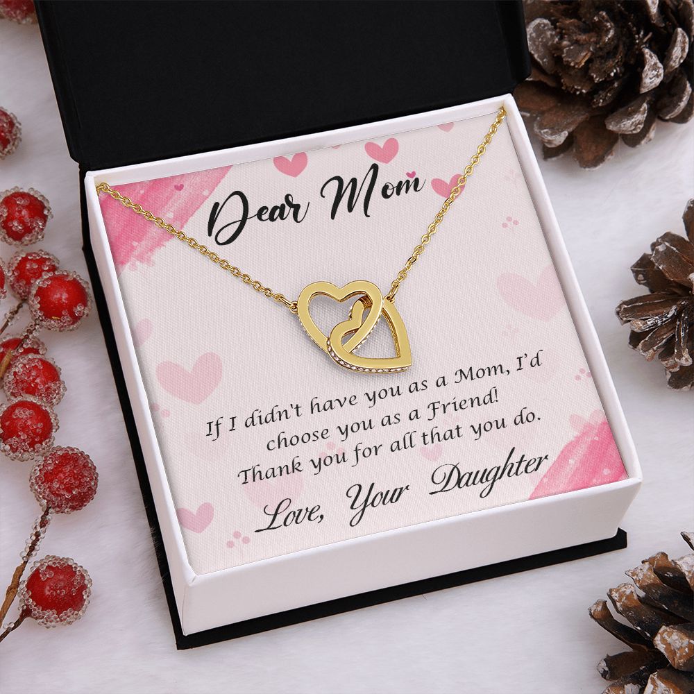 To My Mom Necklace, Gift For Mom, Mother's Day Gift from Daughter, Mom Jewelry Gift for Mothers Day, Birthday Gift for Mother, Moms Gift from Daughter Son, Necklace for Mom Mother 10 Interlocking Hearts Necklace