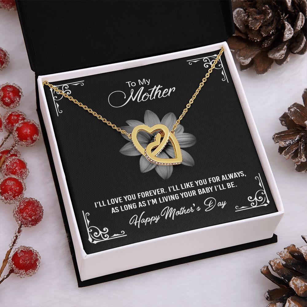 Mom Necklace Gifts for Mom from Daughter to Mom Gifts for Mothers Day from Daughter, To My Mom Necklace from Daughter to Mom Birthday Gifts Necklace with Message Card and Gift Box2247 Interlocking Hearts Necklace