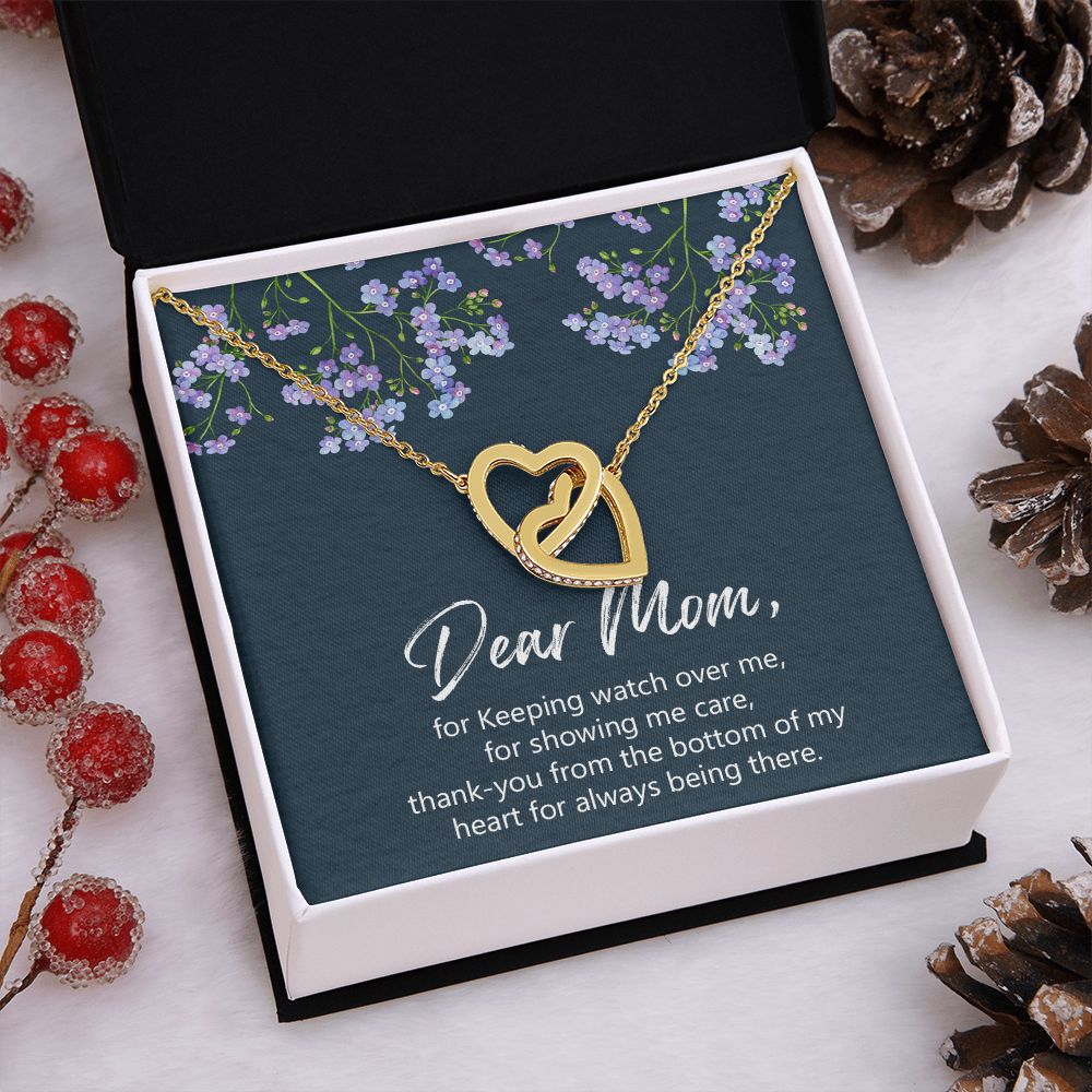 Mother's necklace, Mom gift from daughter, Mom gift from son, Mother's Day jewelry, Mom birthday gift, gifts for mom, Mom bday Interlocking Hearts Necklace