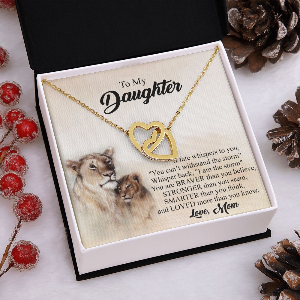 Mother Daughter Gift Ideas, To My Daughter Gift Necklace from Mom, Jewelry Pendant Present for Daughter, Birthday Christmas Gift Graduation Gifts for Daughters, Mother and Daughter Necklace 24 Interlocking Hearts Necklace