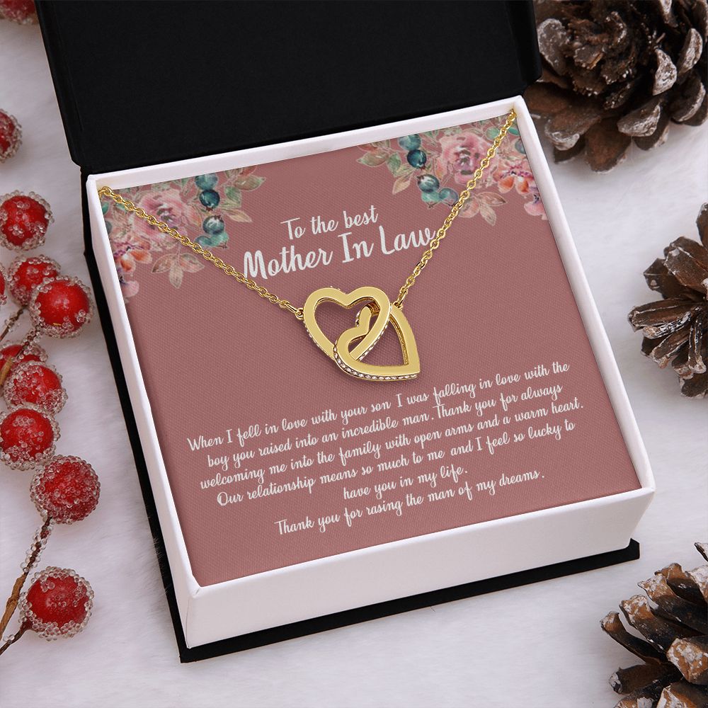 Mother in Law Necklace, Jewelry for Women, Future Mother in Law Gifts from Daughter in Law, Mother of Bride Gifts For Mother in Law, Birthday Gifts For Mother In Law From Daughter In Law3 Interlocking Hearts Necklace