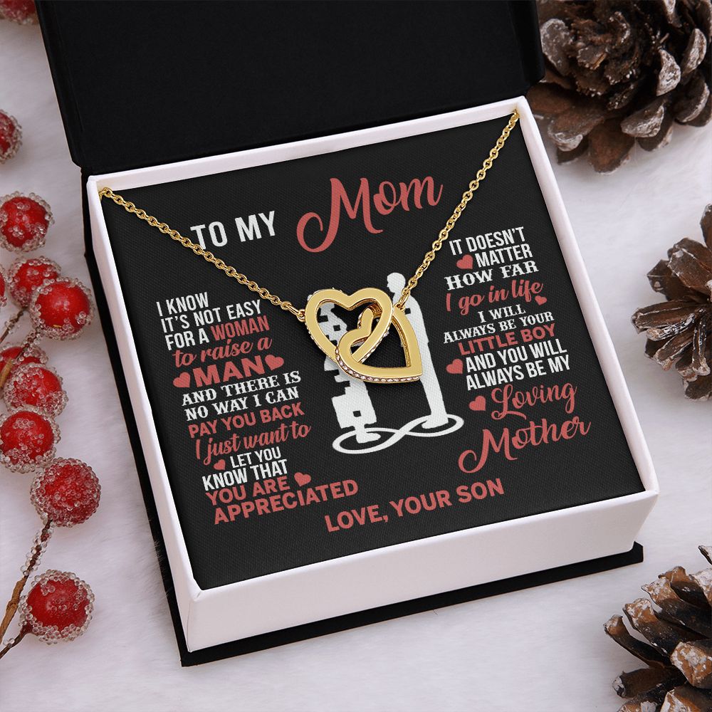 Mom Necklace Mothers Day Gift From Son To My Mom Forevere Love Necklace Gift Mom Interlocking Hearts Necklace
