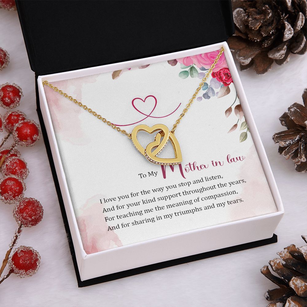 Mother in Law Necklace, Jewelry for Women, Future Mother in Law Gifts from Daughter in Law, Mother of Bride Gifts For Mother in Law, Birthday Gifts For Mother In Law From Daughter In Law17 Interlocking Hearts Necklace