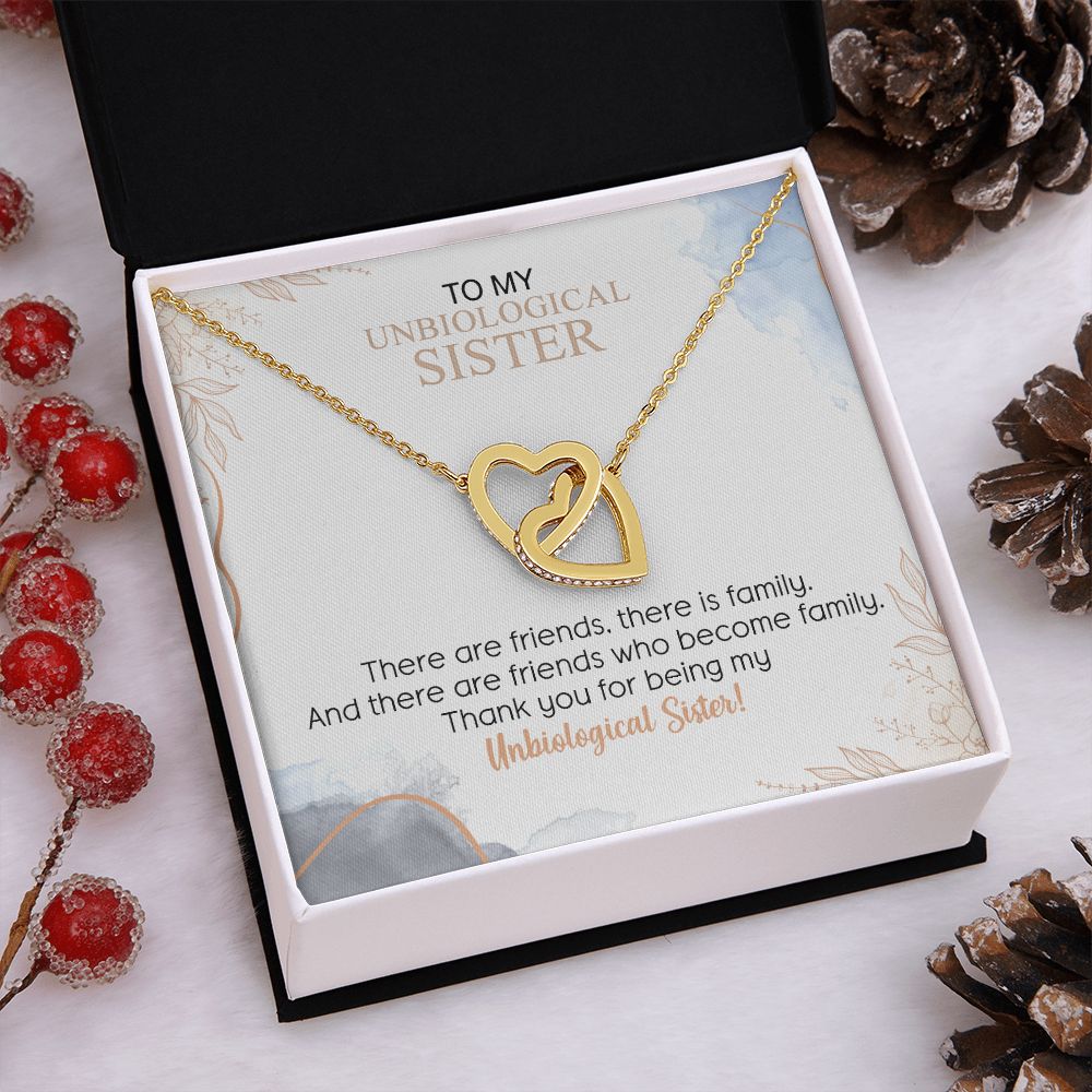 Best Friend Necklace For Unbiological Sister Soul Sister Gift Bestie Birthday Interlocking Hearts Necklace